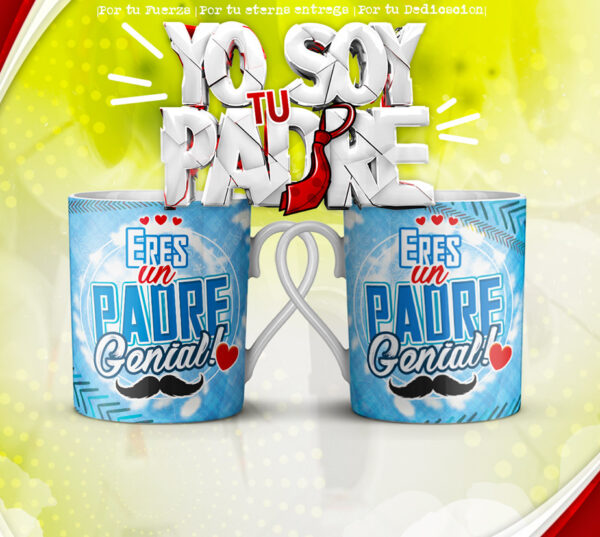 Pack de 50 Plantillas para Tazas Día del Padre – Formato PSD, JPG y PNG - Imagen 4