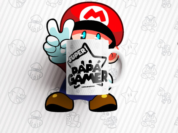 Pack 30 Plantillas Día del Padre – Tazas Papá Gamer (PNG + Mockups) - Imagen 5