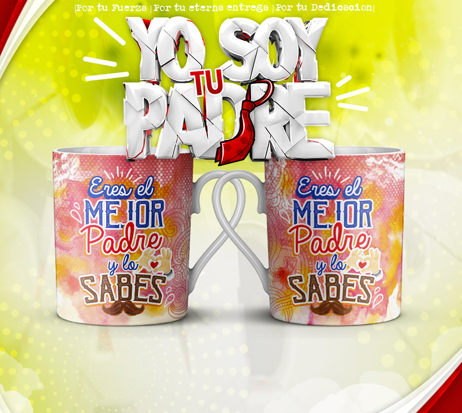 Pack de 50 Plantillas para Tazas Día del Padre – Formato PSD, JPG y PNG - Imagen 3