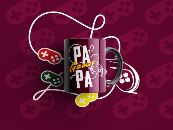 Pack 30 Plantillas Día del Padre – Tazas Papá Gamer (PNG + Mockups) - Imagen 4