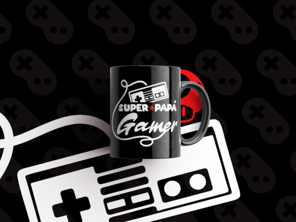 Pack 30 Plantillas Día del Padre – Tazas Papá Gamer (PNG + Mockups) - Imagen 6