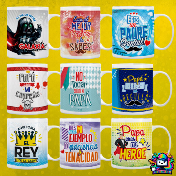 Super Pack Día del Padre: 180 Plantillas Sublimación + 3 Packs de Regalo (Tazas, Cojines y Poleras) - Imagen 3
