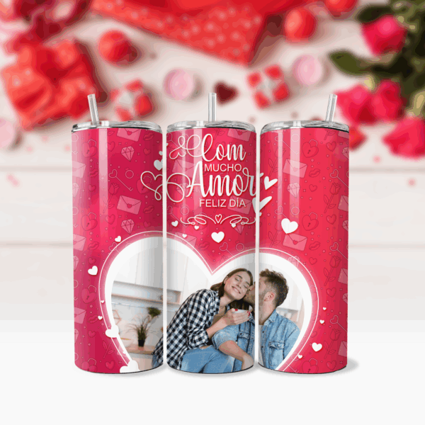 Plantillas para Sublimar Tumblers de Parejas | 12 Diseños Románticos en PSD, JPG y PNG - Imagen 3