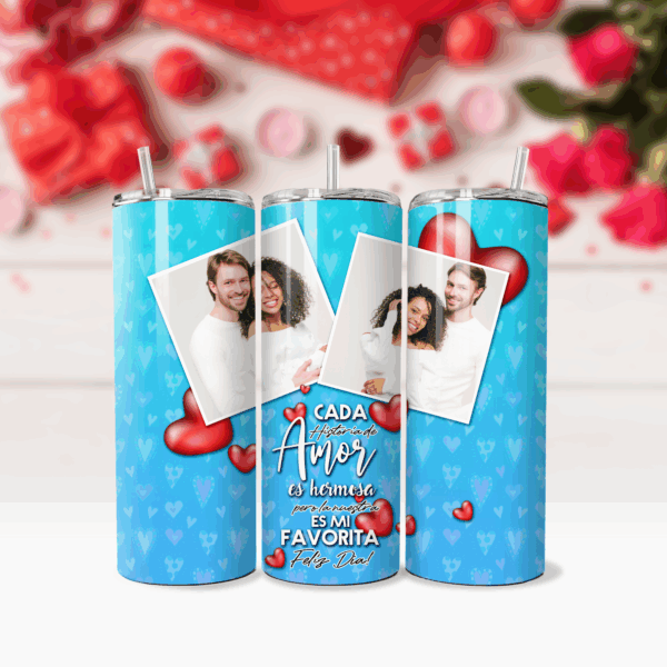 Plantillas para Sublimar Tumblers de Parejas | 12 Diseños Románticos en PSD, JPG y PNG - Imagen 6